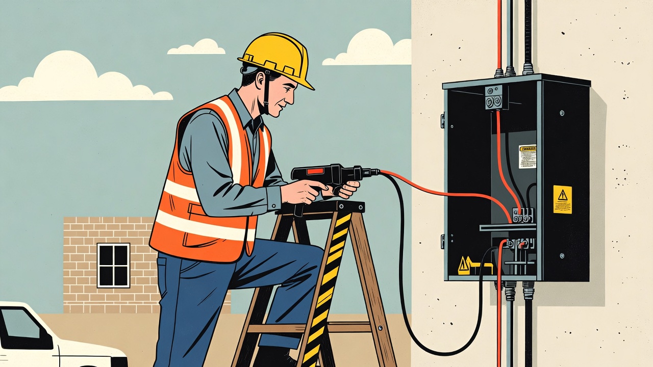 Electrician working on complex home electrical upgrade project USA 2026
