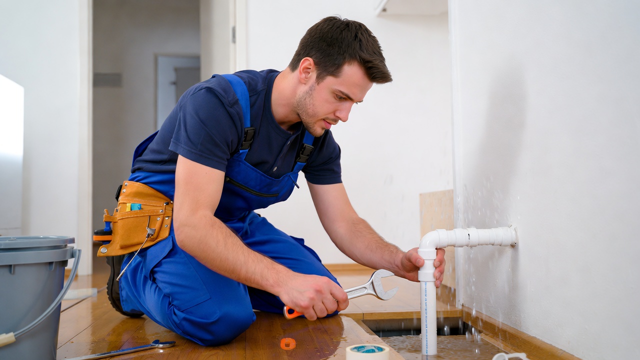 Water leak detection near me – professional plumber using thermal camera 2026